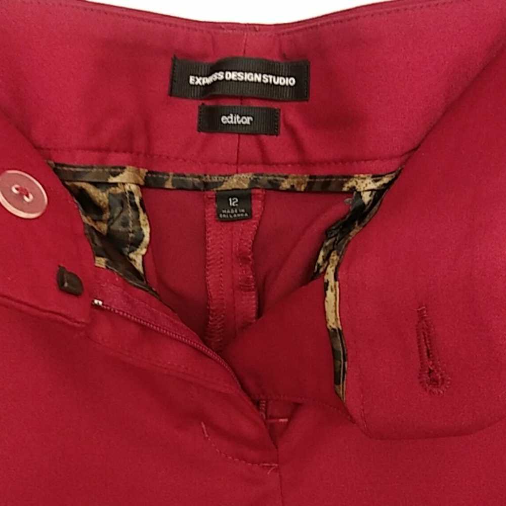 Red holiday dress pants